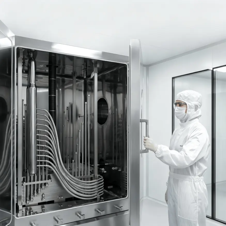 LYOMAC Industrial Freeze Dryer for Influenza Vaccine with trayless tilting shelf unloading technology